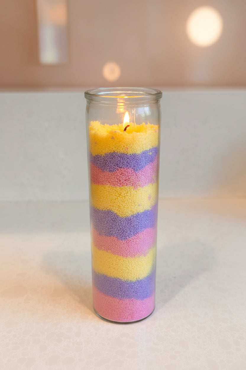 Beautiful Layered Sand Wax Candle Making Class in Pleasanton